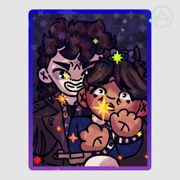 jdronica graveyard scene painting sticker