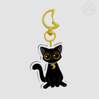 Black Kitty Acrylic Keychain