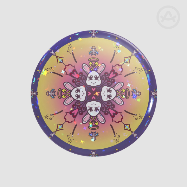 Bunnies Round Badges with Holo Star