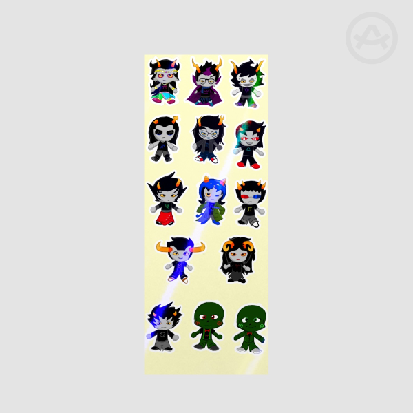Homestuck trolls Coated Paper Stickers Sheet