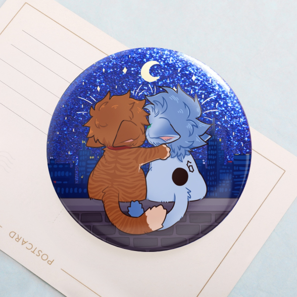 Ichigrimm Kitty Night Glitter Badge