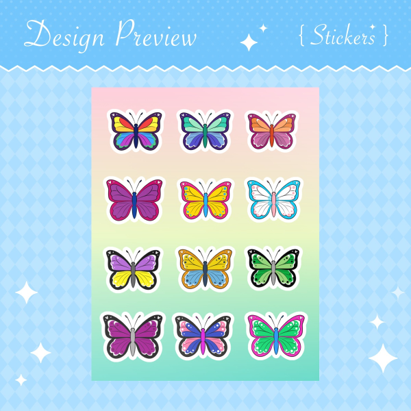 Pride Butterflies Sticker Sheet