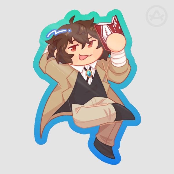 [BSD] Dazai Die Cut Sticker Colored Edge 2in