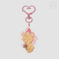 Bear Princess Glitter Acrylic Keychains