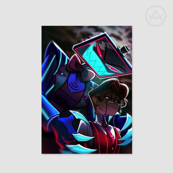 Preview Human Alastor and Vox Cannibalstatic A4 Poster