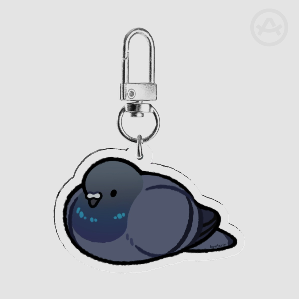 Blue Spread Pigeon Acrylic Charm | Common Name: Domestic Pigeon | Phenotype: Blue Spread | Species: Columba livia