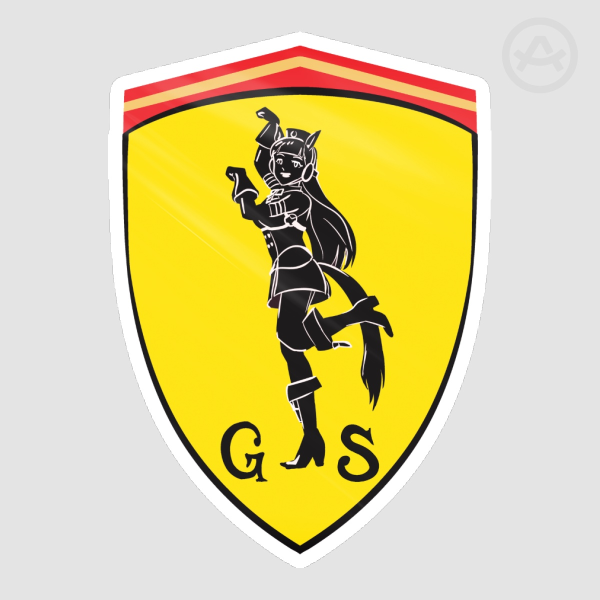 Gold Ship Ferrari Sticker
