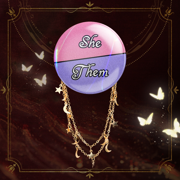 She/Them Badge With Chains