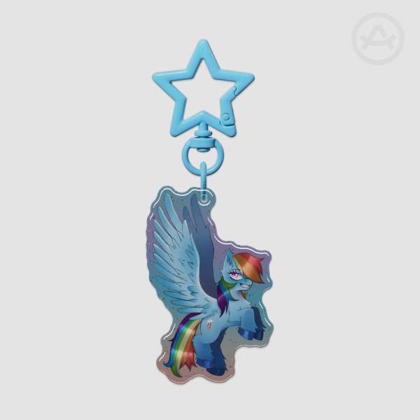Epoxy Glitter Acrylic Keychains rainbow dash