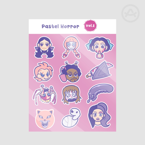 Pastel Horror Stickers Sheet vol 2