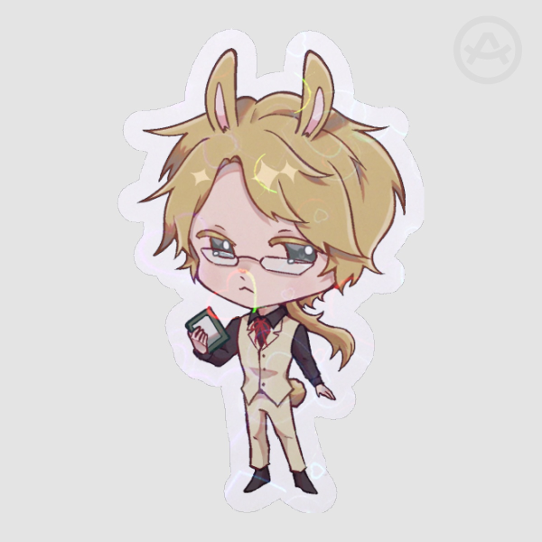 Kunikida (bunny) - holo heart sticker