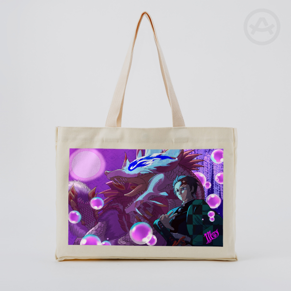 Monster Slayer: Bubble Breathing Canvas Tote