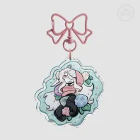 Hydrangea Zinnia - Hydroponic Hydrangea - Ripple Acrylic Keychains