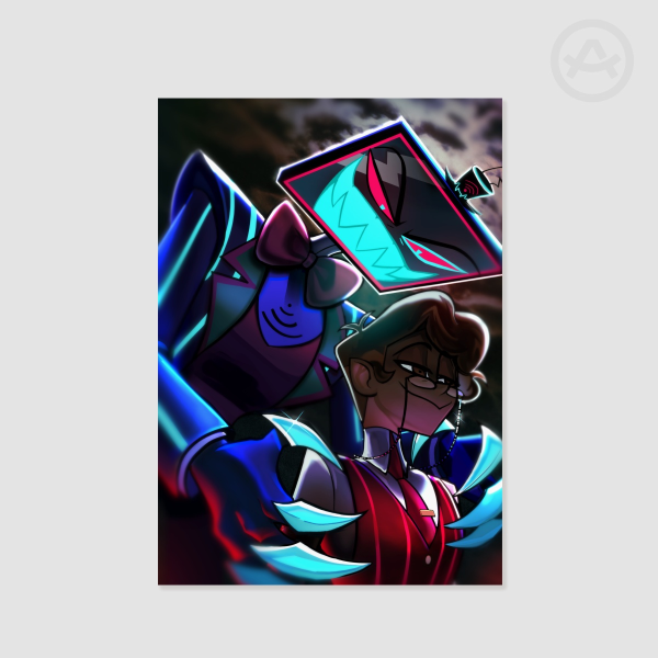 Human Alastor and Vox Cannibalstatic A3 Poster