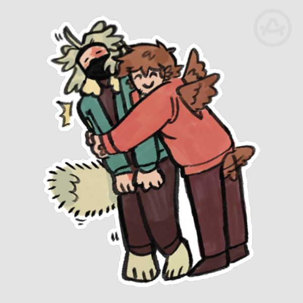 Etho & Grian Hug Sticker