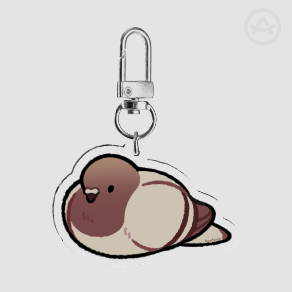 Red Bar Pigeon Acrylic Charm | Common Name: Domestic Pigeon | Phenotype: Red Bar |  | Species: Columba livia