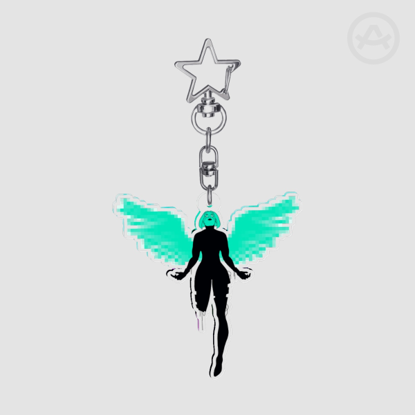 Digital Angel Clear Acrylic Keychains