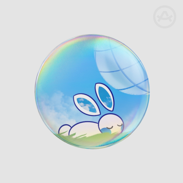 Bubbly Bunny Button pin