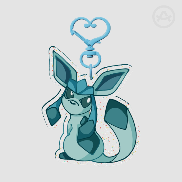 Glaceon Eeveelution Glittery Keychain!