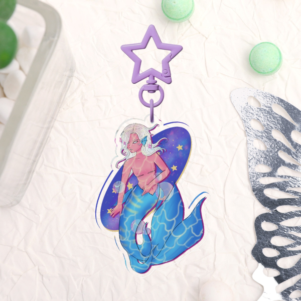 Transgender mermaid keychain