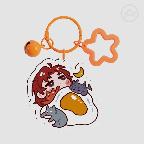 LCF Cale and Kids Egg Blankie Clear Acrylic Keychain