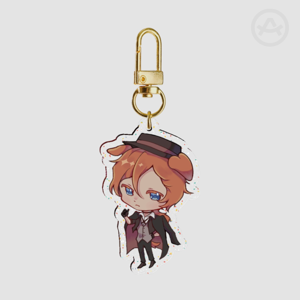 Chuuya (dog) - glitter keychain