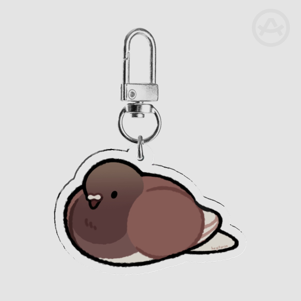 Red Pigeon Acrylic Charm | Common Name: Domestic Pigeon | Phenotype: Red |  | Species: Columba livia