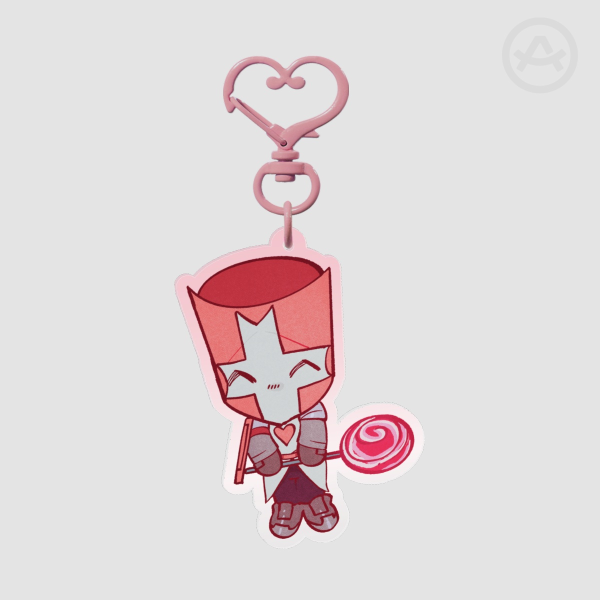 Pink Knight Clear Acrylic Keychain