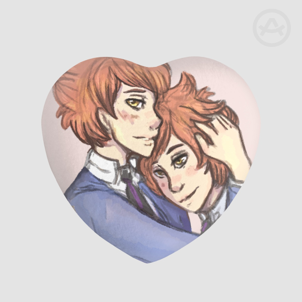Hitachiin Twins Plush Heart Pin