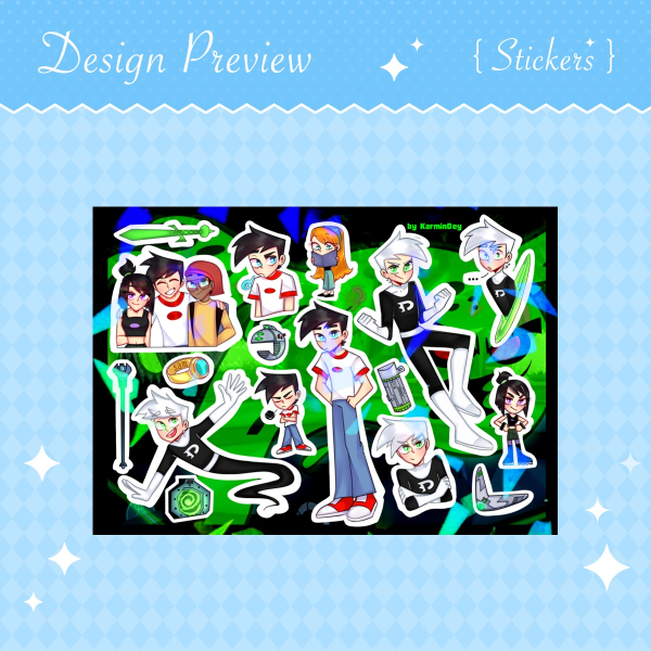 Danny Phantom Sticker Sheet | Ghost Zone Nostalgia