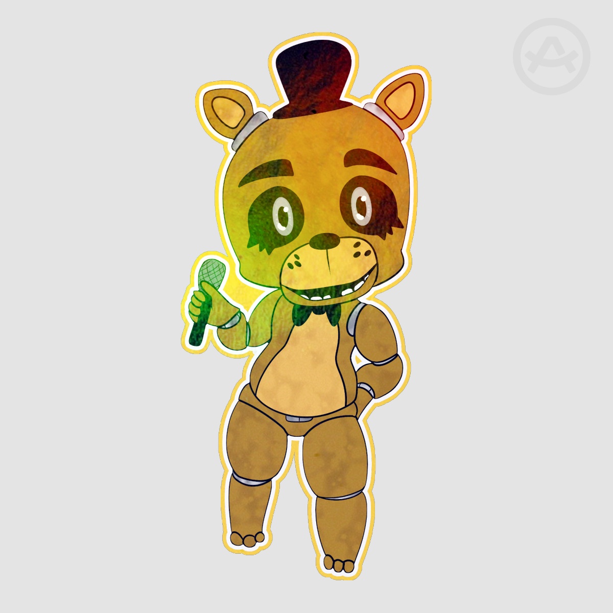 FNAF Golden Freddy Fazbear Holo Sticker