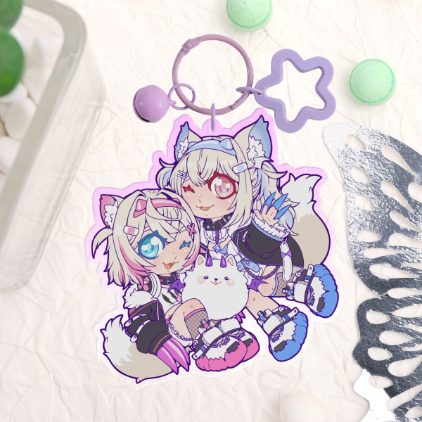 FuwaMoco Colored Edge Acrylic Keychains