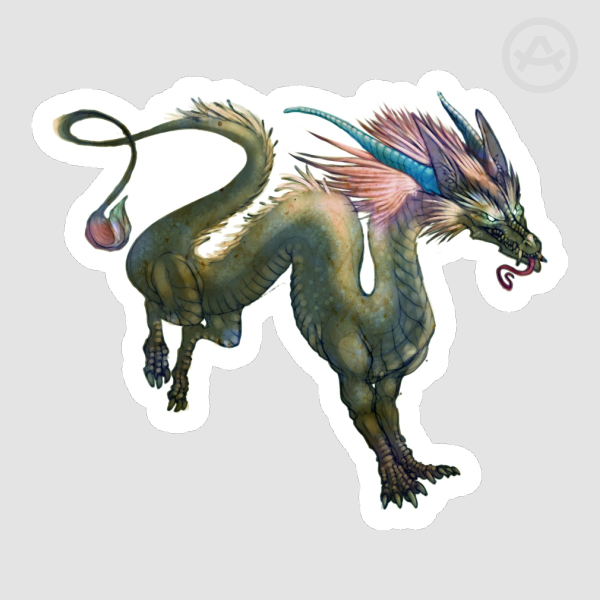 Shadow Goth dragon Die Cut Stickers