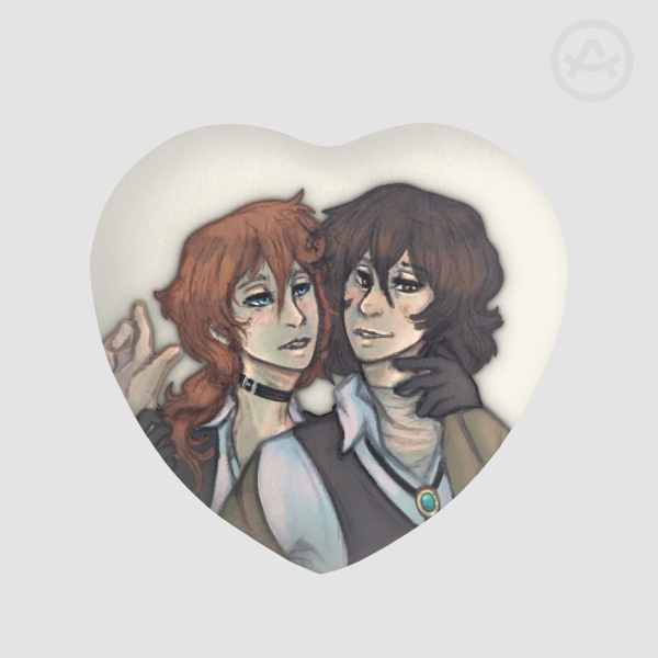 Dazai X Chuuya Plush Heart Pin