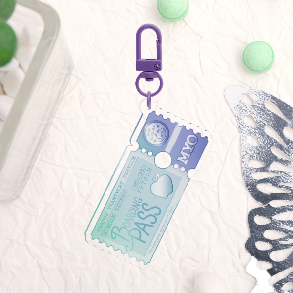 Fruit Blooms Boarding Pass Acrylic Keychain