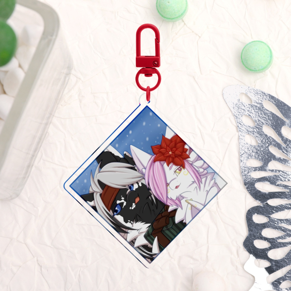 Fruit Blooms Yuletide 2025 - Cinnabar and Plumeria Acrylic Charm