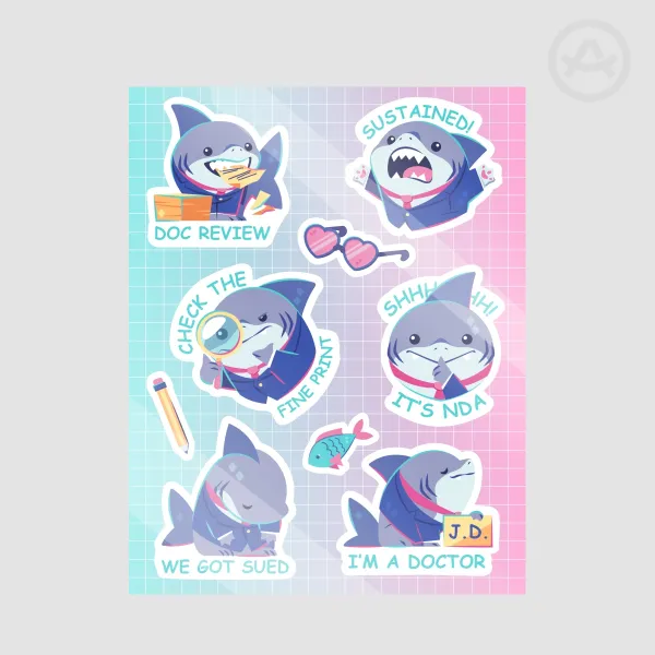 Jeff the Business Shark Sticker Sheet