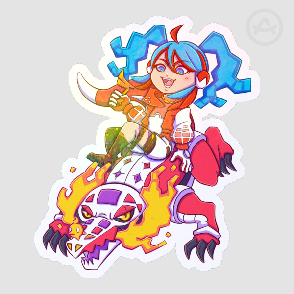 Fire Trainer Miku Holo Sticker