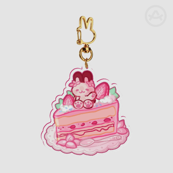 Cake Bun 🍰 - Cute Bunny Clear Acrylic Keychains