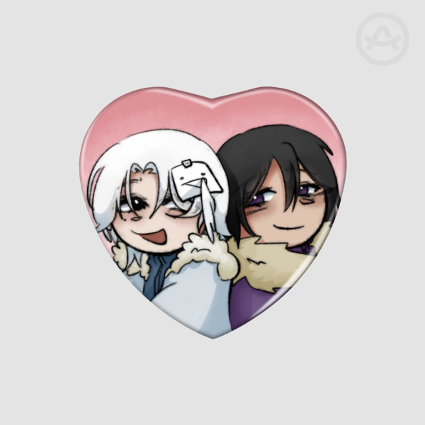 Polarity Duo Heart Shape Holographic Badges