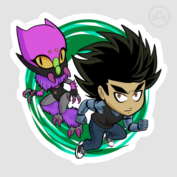 Cyborg Kale Chibi 2024 Die Cut Stickers