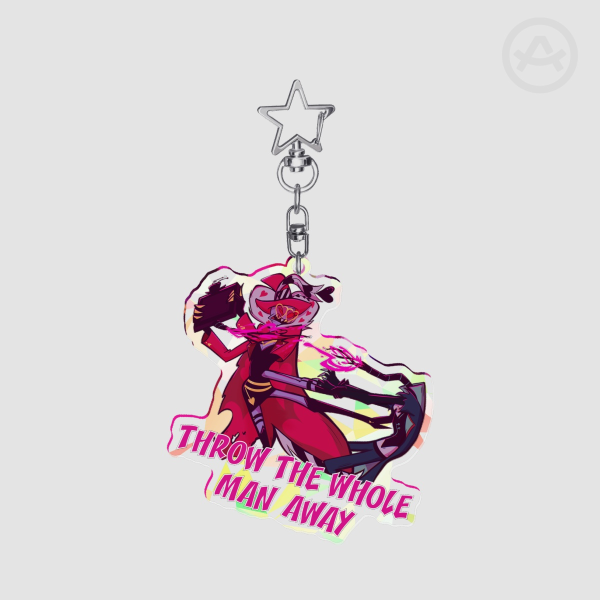 Hazbin Hotel Vox Valentino Throw The Whole Man Away VoxVal Broken Glass Acrylic Keychain