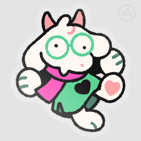 Deltarune - Ralsei - Clear Vinyl Sticker