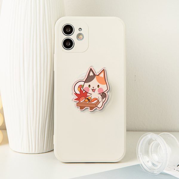 Cat eating sushi (Style 2) Phone Grip