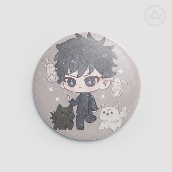 Megumi Fushiguro Sparkle Round Badges (Button Pins)