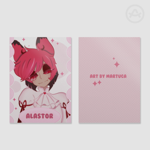 Alastor Hazbin hotel fancard - silvery paper