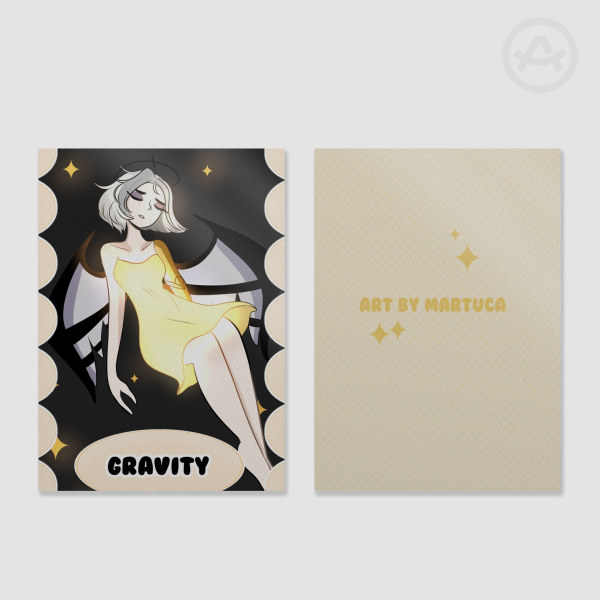 Lute Gravity hazbin hotel - silver paper fancard