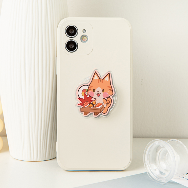 Cat eating sushi (Style 3) Phone Grip