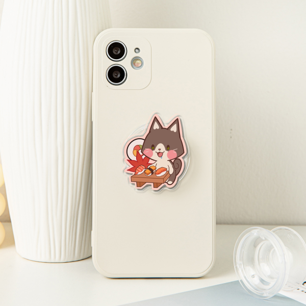 Cat eating sushi (Style 1) Phone Grip