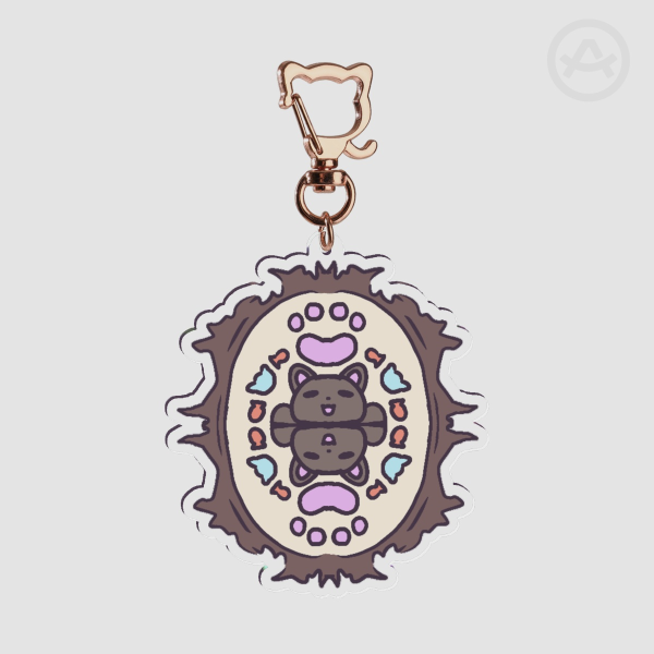 Brown Cat Pastel Acrylic Keychain